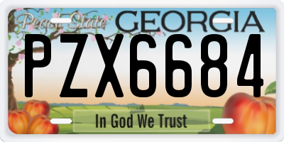 GA license plate PZX6684