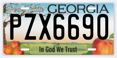 GA license plate PZX6690
