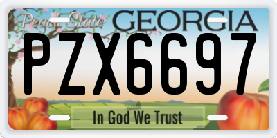 GA license plate PZX6697