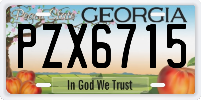 GA license plate PZX6715