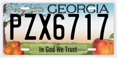 GA license plate PZX6717