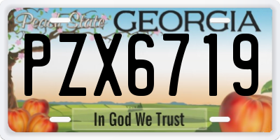 GA license plate PZX6719