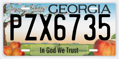 GA license plate PZX6735