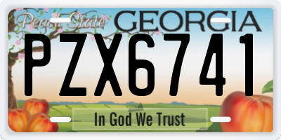 GA license plate PZX6741
