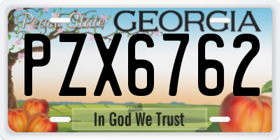 GA license plate PZX6762