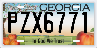 GA license plate PZX6771