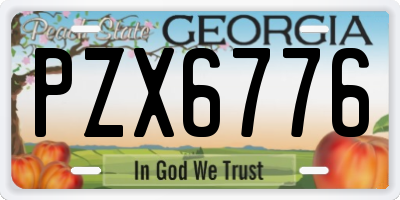 GA license plate PZX6776