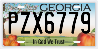 GA license plate PZX6779