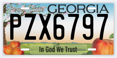 GA license plate PZX6797