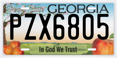 GA license plate PZX6805
