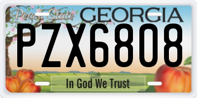 GA license plate PZX6808