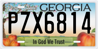 GA license plate PZX6814