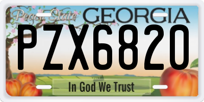 GA license plate PZX6820