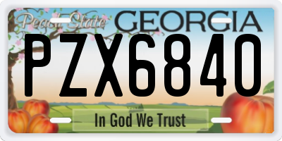GA license plate PZX6840
