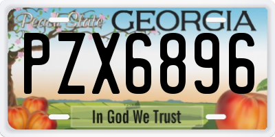 GA license plate PZX6896