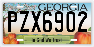 GA license plate PZX6902