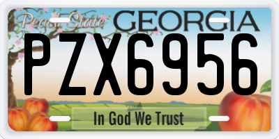 GA license plate PZX6956