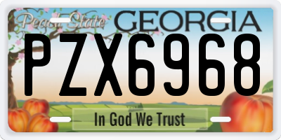 GA license plate PZX6968