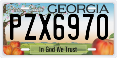 GA license plate PZX6970