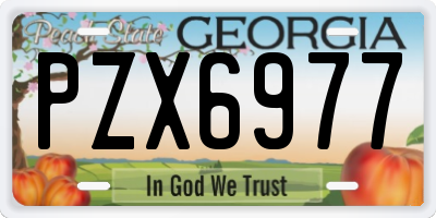 GA license plate PZX6977