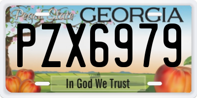 GA license plate PZX6979