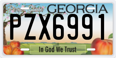 GA license plate PZX6991