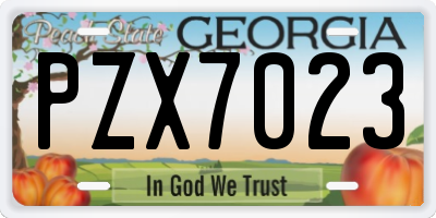 GA license plate PZX7023