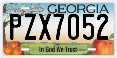 GA license plate PZX7052