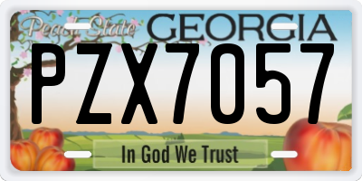 GA license plate PZX7057
