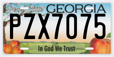 GA license plate PZX7075