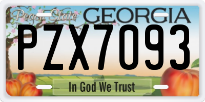 GA license plate PZX7093