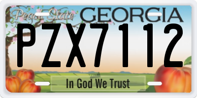 GA license plate PZX7112