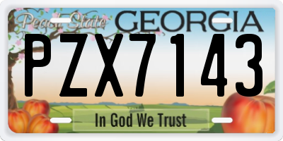 GA license plate PZX7143