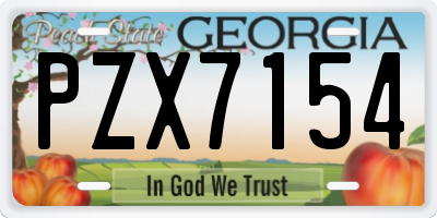 GA license plate PZX7154