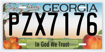 GA license plate PZX7176