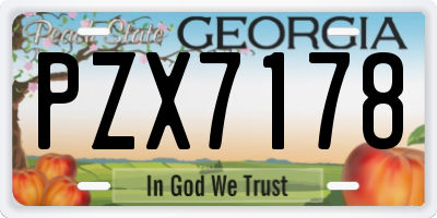 GA license plate PZX7178