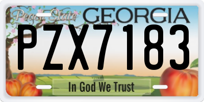 GA license plate PZX7183