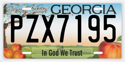 GA license plate PZX7195