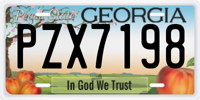 GA license plate PZX7198