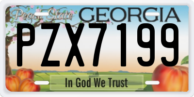 GA license plate PZX7199
