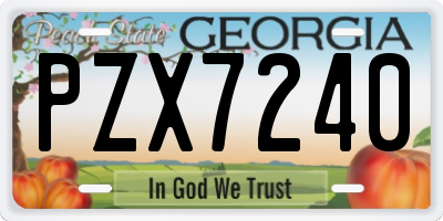 GA license plate PZX7240