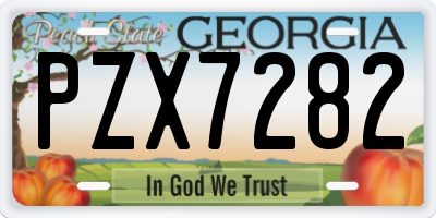 GA license plate PZX7282