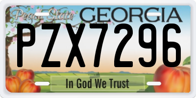 GA license plate PZX7296