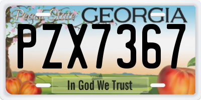 GA license plate PZX7367