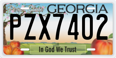 GA license plate PZX7402