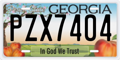 GA license plate PZX7404