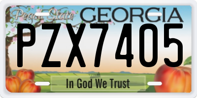 GA license plate PZX7405