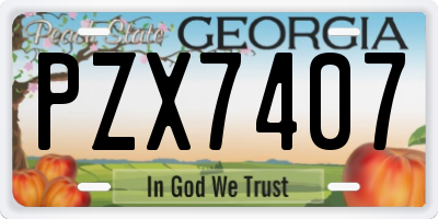 GA license plate PZX7407
