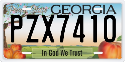 GA license plate PZX7410