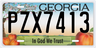 GA license plate PZX7413